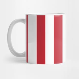 Red and white vertical stripes pattern Mug